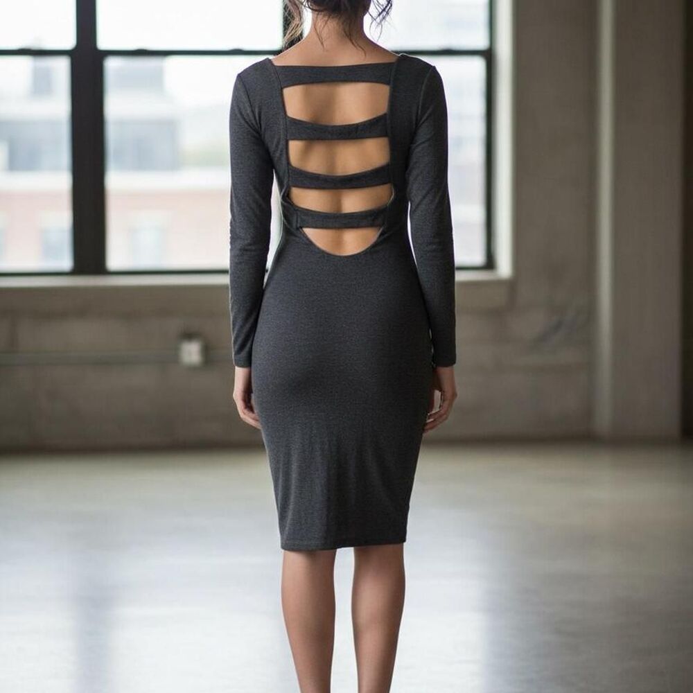 Unbranded Women's Grey and Black Dress